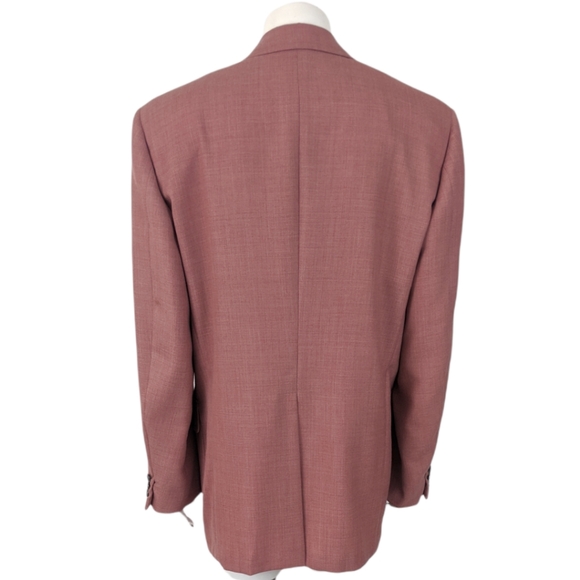 Vintage Oversized Blazer Linen Pink 80s Golf Hart Schaffner & Marx L - Picture 6 of 12